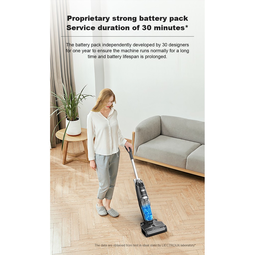 Máy hút bụi cầm tay không dây 2-trong-1 vừa hút vừa lau, tự giặt giẻ lau LIECTROUX i5 PRO