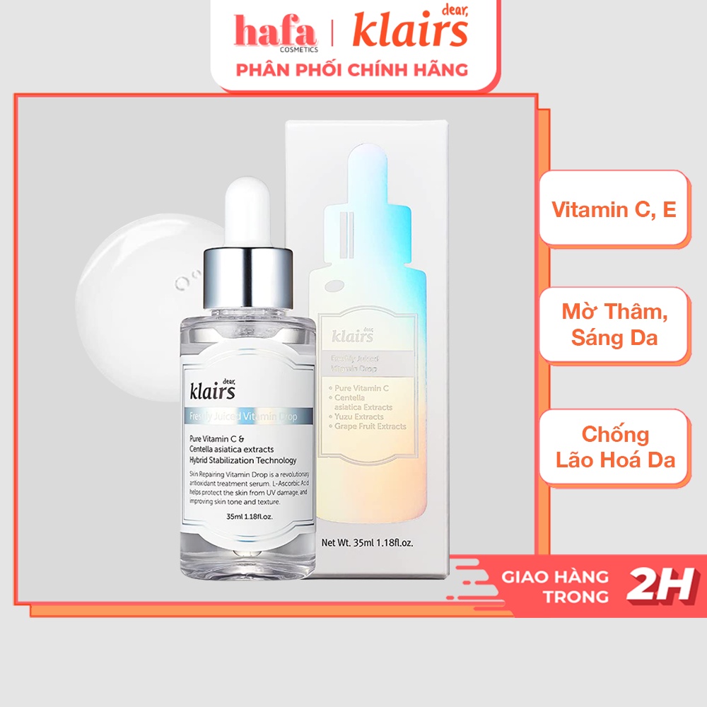 Tinh Chất Vitamin C Dưỡng Sáng Da, Mờ Thâm Klairs Freshly Juiced Vitamin Drop 35ml _ Dear Klairs Chính Hãng