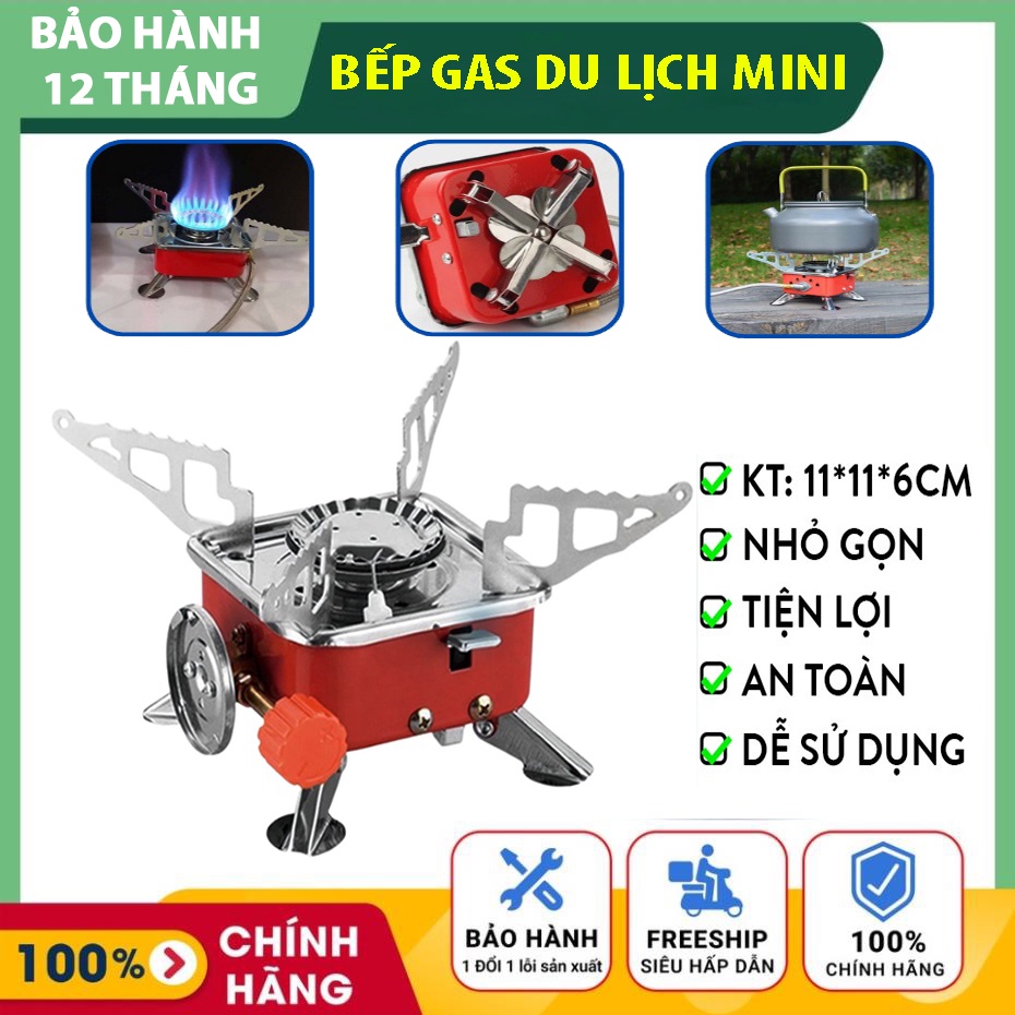 Bếp ga du lịch mini dã ngoại gấp gọn đa năng tiện lợi- TR393 ,có van điều chỉnh ga cao cấp