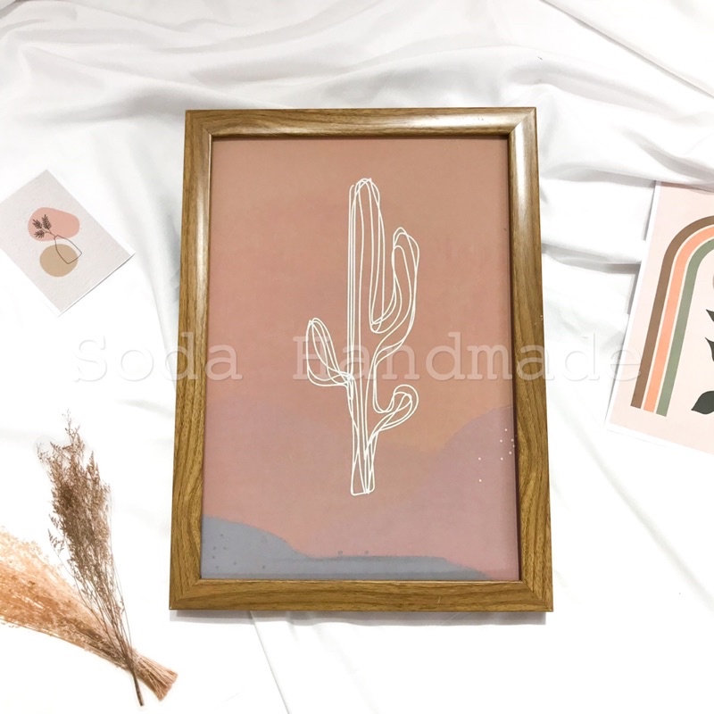 (Tặng kèm tranh)Khung ảnh phong cách Vintage Minimalism Bắc Âu Tối Giản