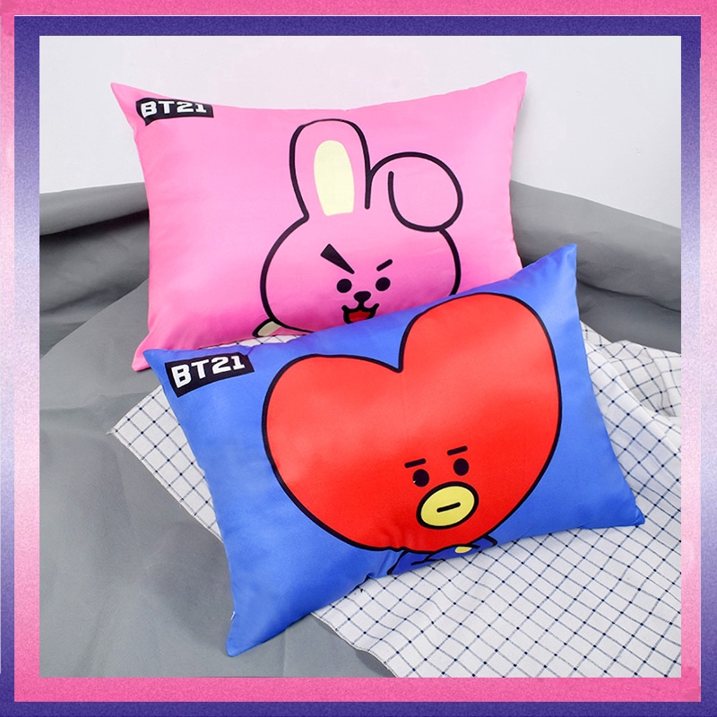 Vỏ Gối In Hình Bt21 Dễ Thương Vải Tốt