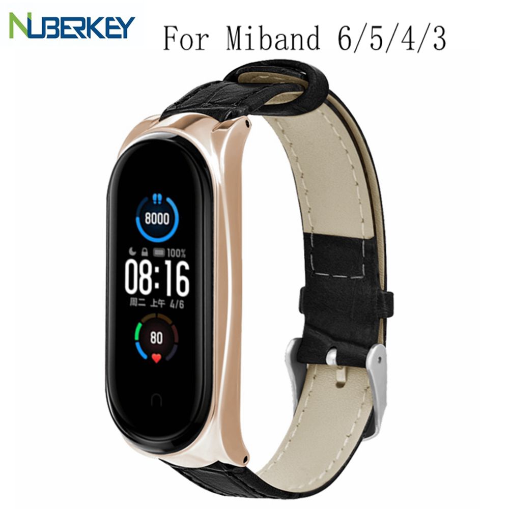 Dây Đeo Da Thay Thế Cho Đồng Hồ Thông Minh Xiaomi Mi Band 6 5 4 3