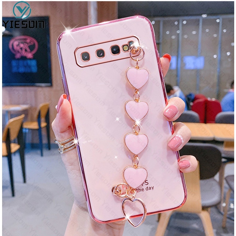 Ốp Điện Thoại Silicon Kèm Dây Đeo Sang Trọng Cho Samsung Galaxy S10 S9 Plus S10 Lite S9 S10 +