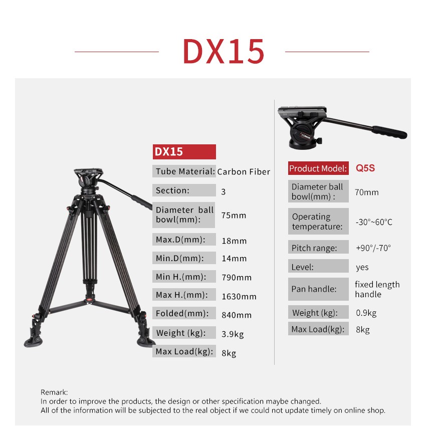 Chân máy quay Coman DX15Q5S