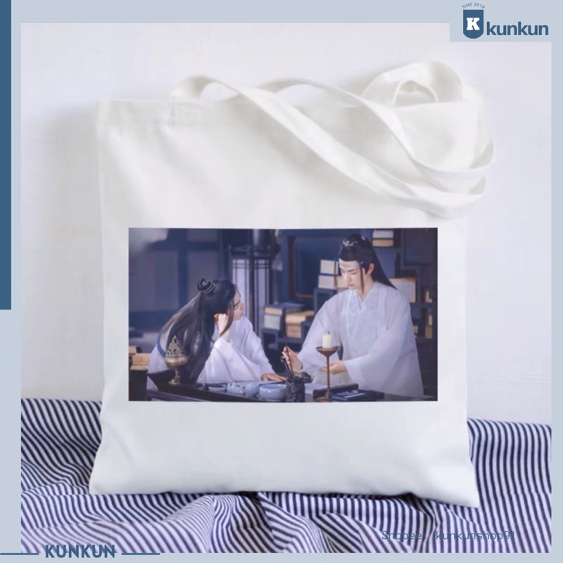 Túi tote in hình Ma Đạo Tổ Sư - Trần Tình Lệnh, Tiêu Chiến, Vương Nhất Bác Lam Vong Cơ