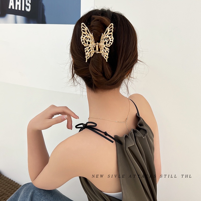 Kẹp Tóc Hình Bướm Bằng Kim Loại Thời Trang Hàn Quốc Thanh Lịch Dành Cho Nữ