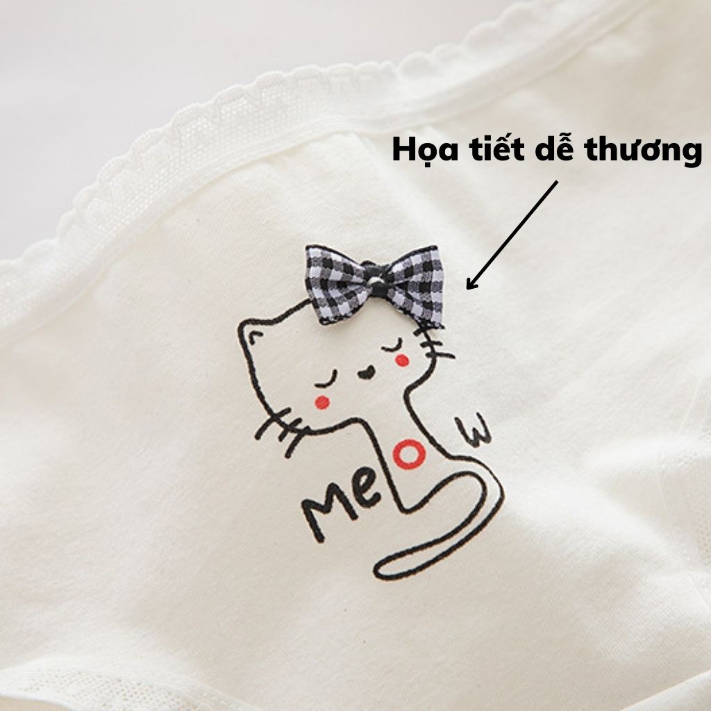 Quần lót nữ cotton cao cấp ren viền kháng khuẩn khử mùi họa tiết đẹp và dễ thương DOPICO L0133