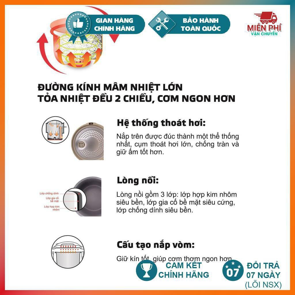 Nồi Cơm Điện Goldsun CB3202 1.2L và 1.8L Bên Trong Phủ Lớp Chống Dính Cao Cấp Giúp Cơm Nấu Thơm Ngon Mềm Dẻo [BH 1 Năm]