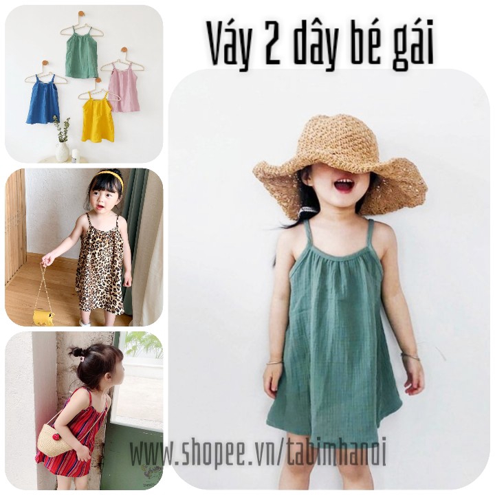 Váy bé gái 2 dây 6 đến 18 kg sành điệu QATE107 - đầm bé gái xinh xắn QATE926 QATE940