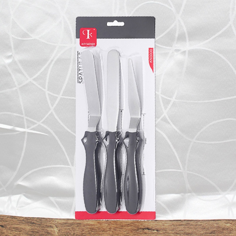 Set 3 dao chà láng bánh kem bằng thép không gỉ tiện dụng
