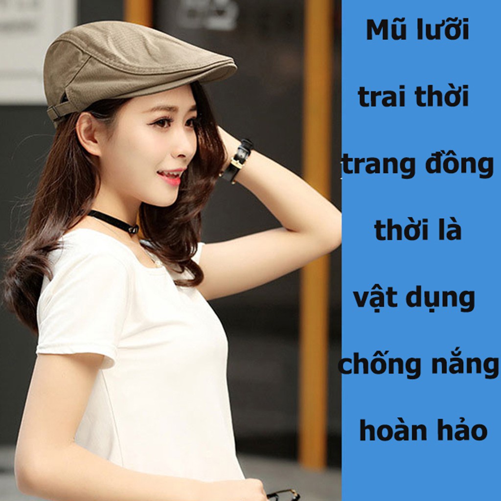 Nón Beret Kiểu Mỏ Vịt Cho Nam Và Nữ, Mũ Lưỡi Trai Hàn Quốc Thoáng Mát Chất Vải Kaki Cao Cấp Chống Nắng Và Thời Trang