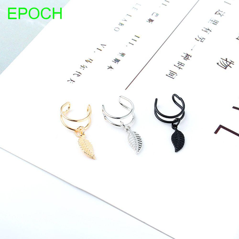 Khuyên tai dạng kẹp màu đen thời trang cổ điển cá tính