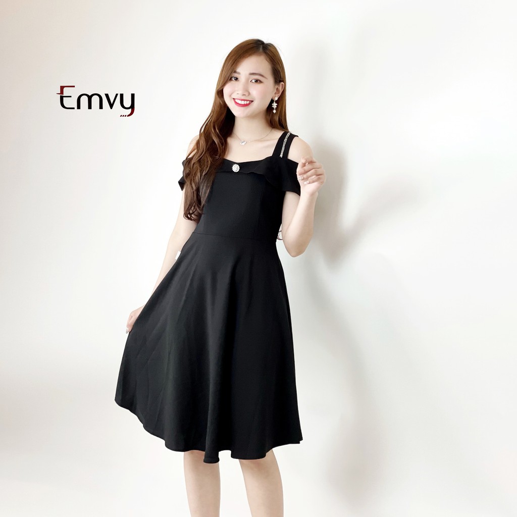[Mã WASTMAY giảm 15% tối đa 30K đơn 150K] Đầm dáng xòe trễ vai EMVY - V39 | BigBuy360 - bigbuy360.vn