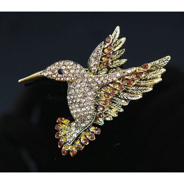 Trâm Cài Áo Hình Chim Ruồi Dễ Thương Đính Đá Thời Trang