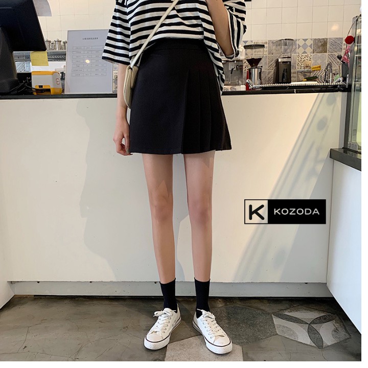 Chân Váy Xếp Ly Chữ A Ngắn Tennis màu đen nữ cách điệu phong cách ulzzang cạp cao Kozoda Cv18 | BigBuy360 - bigbuy360.vn
