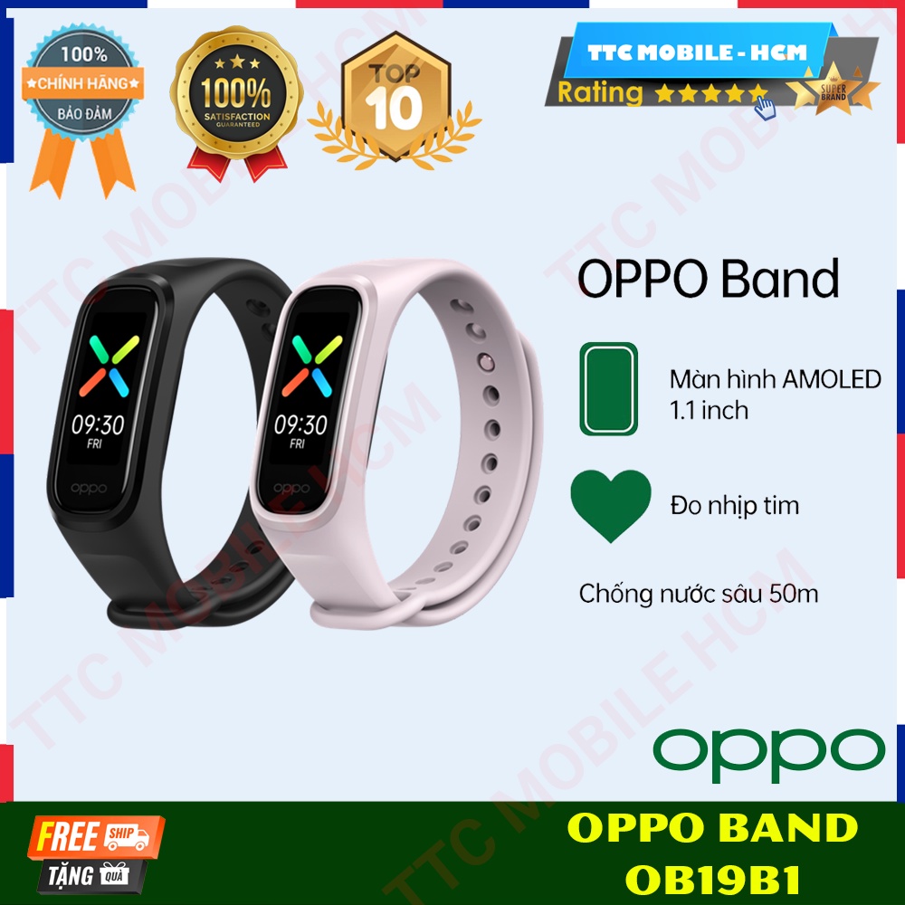 Vòng tay thông minh OPPO Band OB19B1 - Hàng Chính Hãng - Nguyên Seal - Theo Dõi SpO2, Nhịp Tim