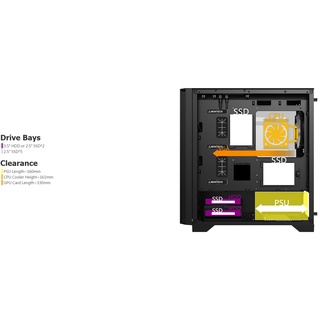 Vỏ Case MONTECH AIR 100 LITE BLACK (TẶNG 2 FAN KO LED)