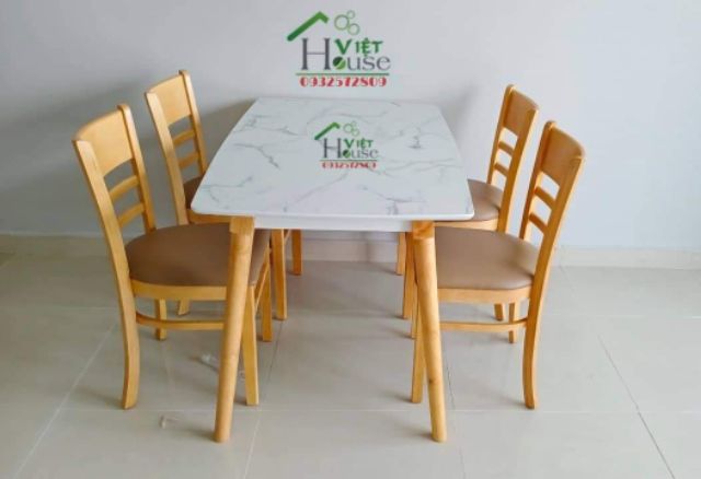 Bộ Bàn ăn giả đá 4 ghế hiện đại