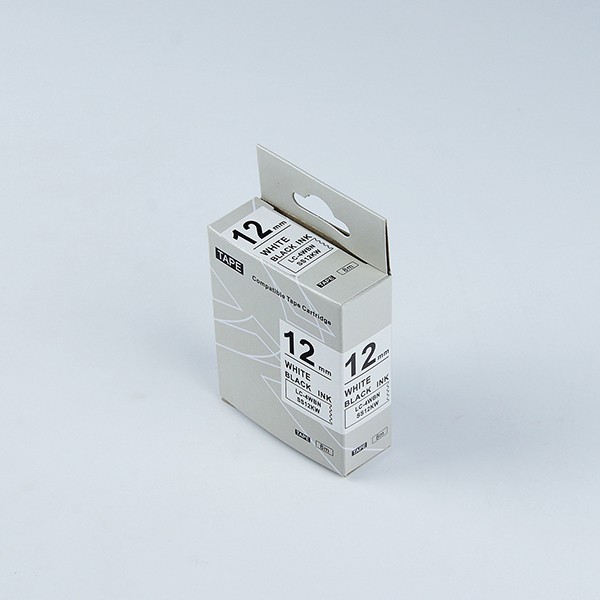 Nhãn in chữ đen nền trắng SS12KW / LC-4WBN (12mm) tương thích máy in nhãn Epson / KingJim Tepra | BigBuy360 - bigbuy360.vn