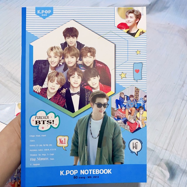 Vở viết A4 KPOP kẻ ngang học sinh 80tr,120tr BTS, Blackpink, nhóm thần tượng hàn quốc