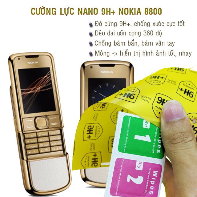 Kính cường lực dẻo nano Nokia 8800 Arte, Nokia 6300 95