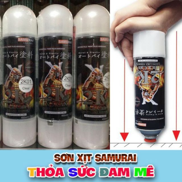 Sơn xịt samurai 2K04 lót xám dòng sơn 2 thành phần