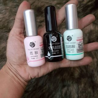 bộ 3 hoa hồng ko thể thiếu cho nghành sơn gel chai hồng sơn đầu tiên chai xanh cứng móng chai đen chai sơn bóng cực đẹp