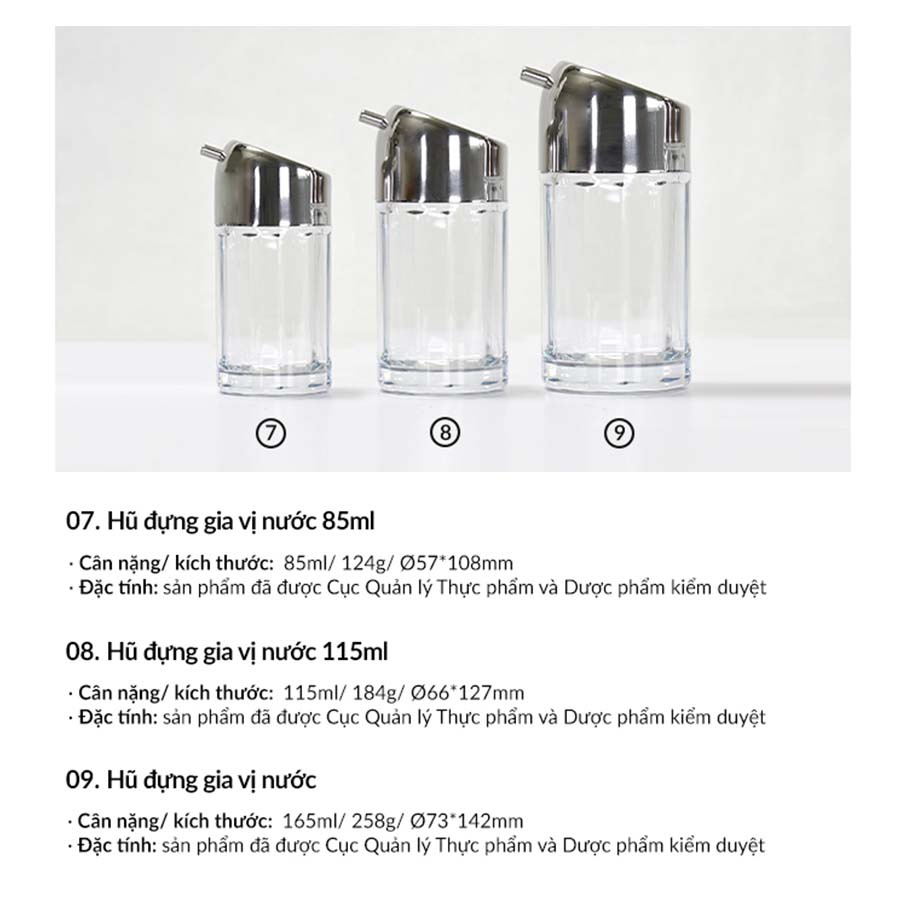 Hủ Nước Chấm / Lọ Đựng Nước Tương, Nước Mắm Bằng Nhựa Trong Acrylic Cao Cấp Có Vòi - Cobi Home nhiều size