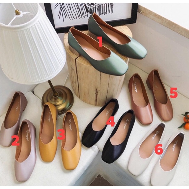 Giầy vitage gót 3p đế vuông