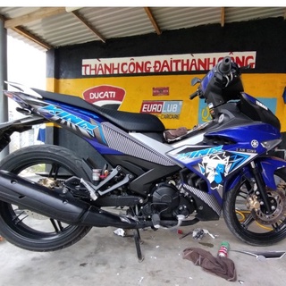 Tem Rời Exciter 150 King Drag Xanh Dương GP - Tặng Logo