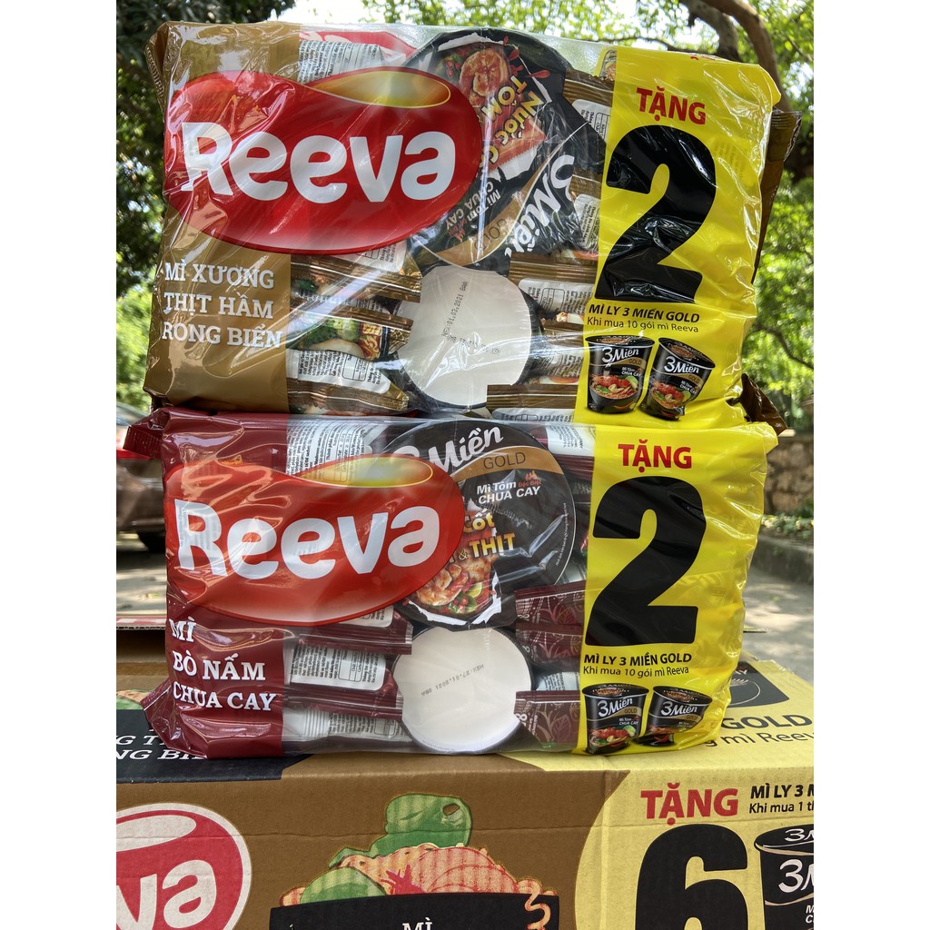 THÙNG 30 GÓI MÌ LẨU NẤM CHUA CAY REEVA 85G tặng 6 ly ba miền | BigBuy360 - bigbuy360.vn