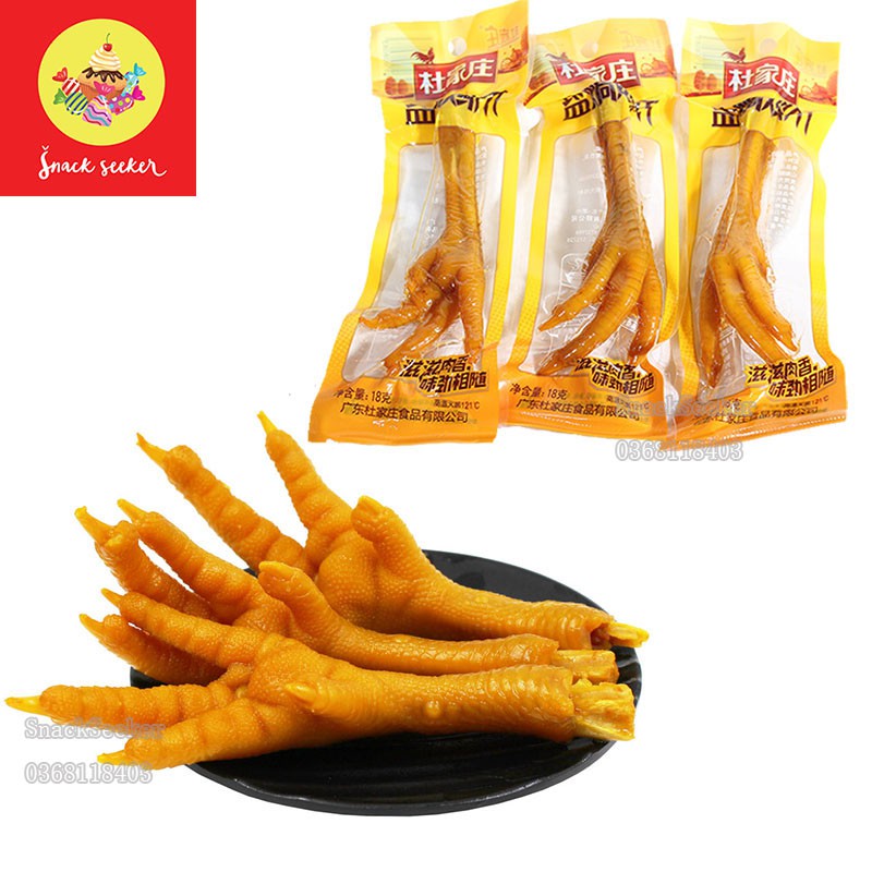 CHÂN GÀ CAY TRÙNG KHÁNH GÓI 25Gr-SNACKSEEKER-CHÂN GÀ CAY 1 CHIẾC TRÙNG KHÁNH-ĐỒ ĂN VẶT TRUNG QUỐC