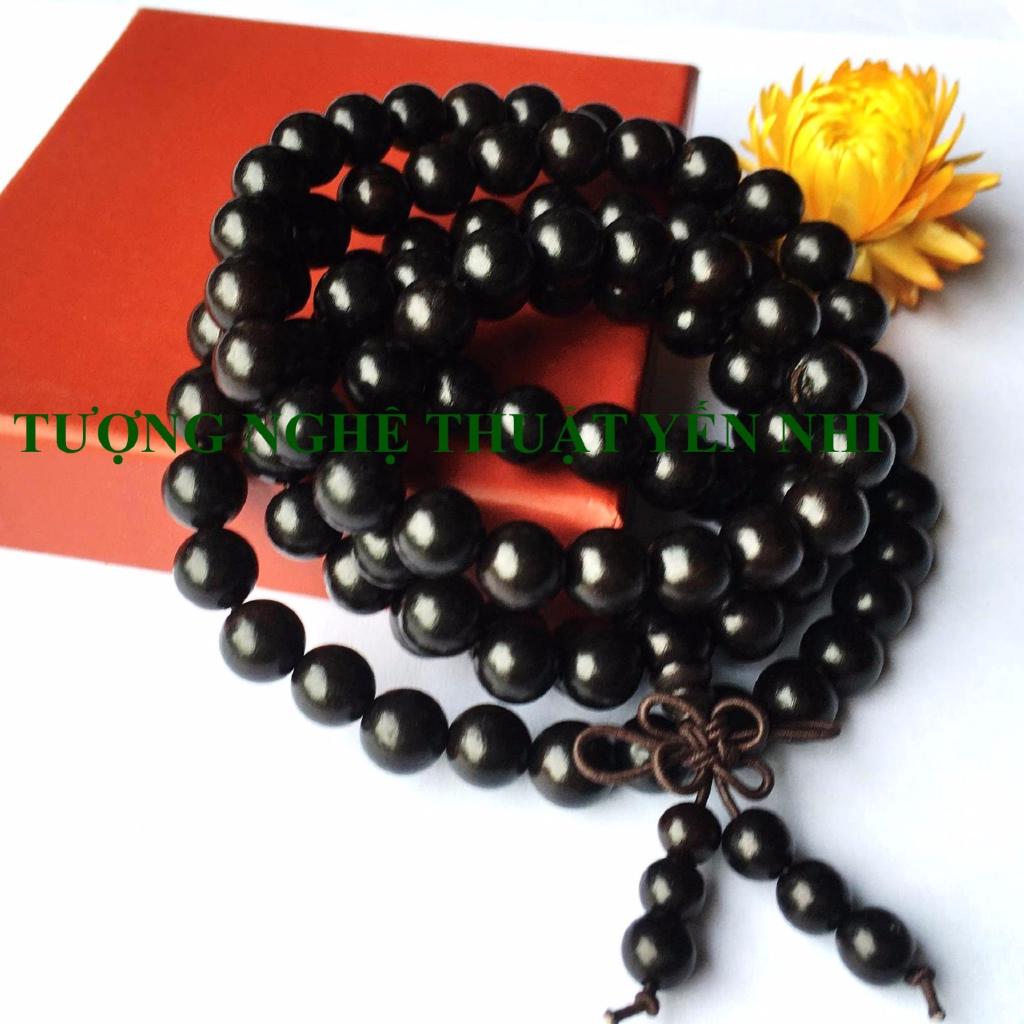 Vòng tay 108 hạt gỗ Mun Sừng cao cấp 6mm