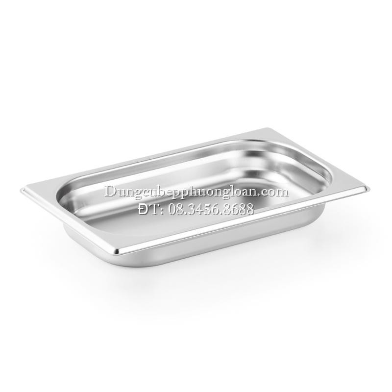 Khay đựng thực phẩm, đựng thạch Topping inox 1/4 có nắp