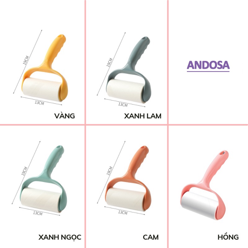 Cây lăn bụi quần áo sợi vải ga giường lông động vật đa năng siêu dính ANDOSA LB02