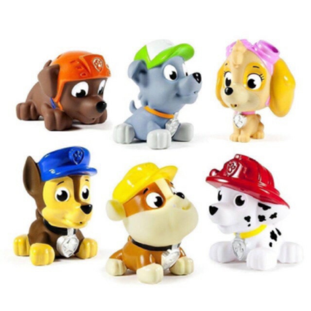 Bộ 6 Chú Chó Cứu Hộ Paw Patrol  Bằng Cao Su Có Hộp Đựng Xịn Xò Cho Bé