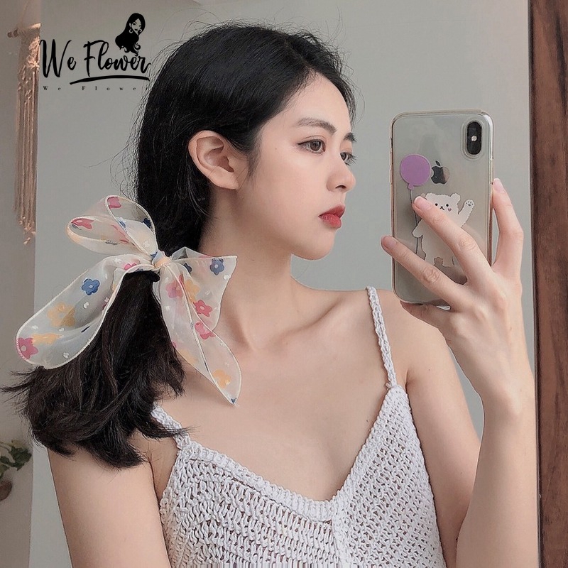 Dây buộc tóc WE FLOWER thắt nơ nhiều màu sắc phong cách Hàn Quốc