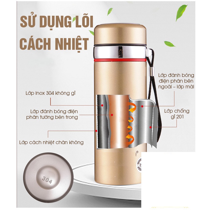 BÌNH GIỮ NHIỆT INOX 304 Không Ghỉ 1000ml giữ nhiệt tốt, không bị mùi [Hàng loại 1]