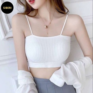 Áo bra cotton, mềm mịn, thấm hút mồ hôi, áo ngực không gọng 2 dây mảnh, thun gân co giãn 4 chiều _ Siberi