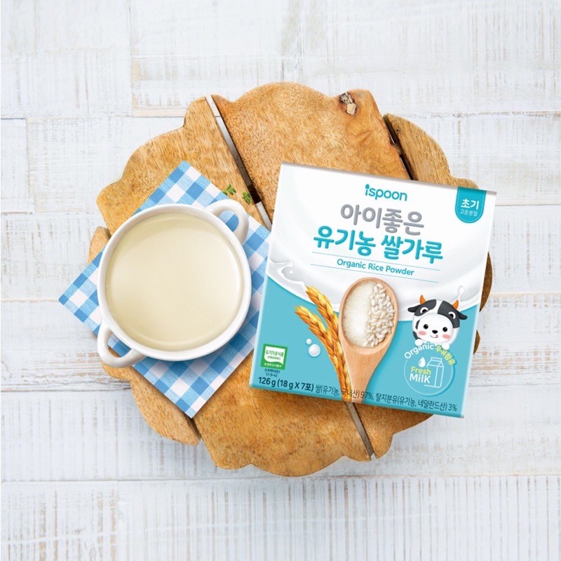 [Hộp 7 gói] Bột cháo ăn dặm hữu cơ Ispoon Hàn quốc cho bé từ 4 tháng