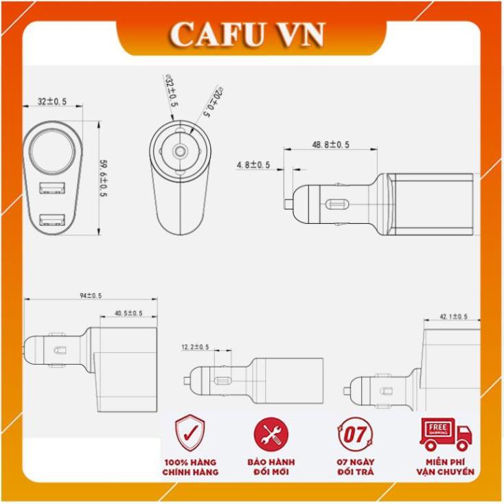 Chia tẩu sạc nhanh Yopin chia 1 tẩu 2 USB tích hợp sạc nhanh QC 3.0 - 2.4A - CAFU VN