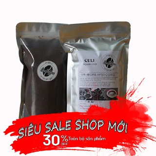 0.5kg cà phê culi nguyên chất, cà phê rang xay, rang mộc 100%