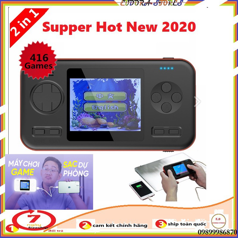 Máy Chơi Game Cầm Tay 416 Trò Kiêm Sạc Dự Phòng - Bảo Hành 12 Tháng - tặng kèm dây sạc điện thoại