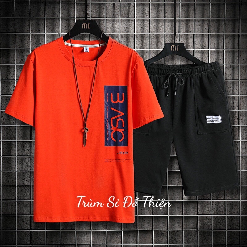 Bộ hè nam EVSIC gồm áo phông ngắn tay và quần đùi short thun lưới mè cao cấp Unisex bigsize nam nữ mặc nhà thể thao 2022