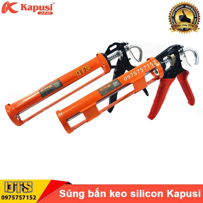 Súng bắn keo silicon tiêu chuẩn công nghiệp Kapusi JAPN, súng bơm keo silicon xương thép CR-V siêu bền, tiết kiệm lực