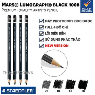 (HỎA TỐC) Chì phác thảo STAEDTLER Mars® Lumograph® black 100B THEARTSHOP