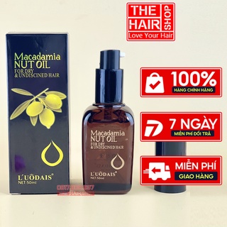 Tinh dầu dưỡng tóc MACADAMIA serum dưỡng tóc uốn Luodais NUT OIL 50ML, Nhập khẩu chính hãng chuyên gia phục hồi tóc