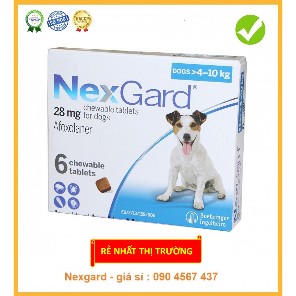 [HẾT VE 100%] Nexgard 4-10kg (1 viên) vị thịt bò 🐮🐮, Sạch Ve, Rận, Bọ chét, Ghẻ (CHÍNH HÃNG VN) - NEXGARD GIÁ SỈ SHOP