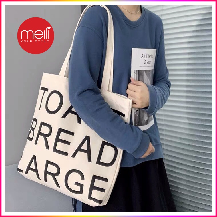 Túi tote vải canvas cao cấp Toast Bread Large khổ vuông phong cách Hàn Quốc