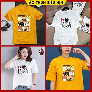 Áo thun unisex tay lỡ freesize cún pug chỉ 50k/ áo khi mua combo